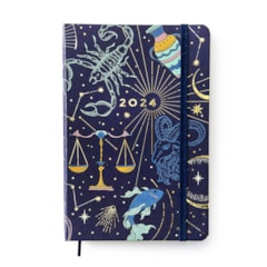 Agenda 2024 Planner Semanal Astral Cartas do Zodíaco Azul Média