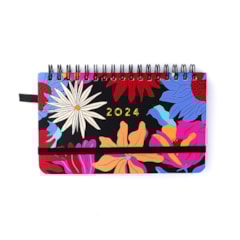 Agenda 2024 Planner Wire-o Semanal Office Pólen Tropicália Preto Mini
