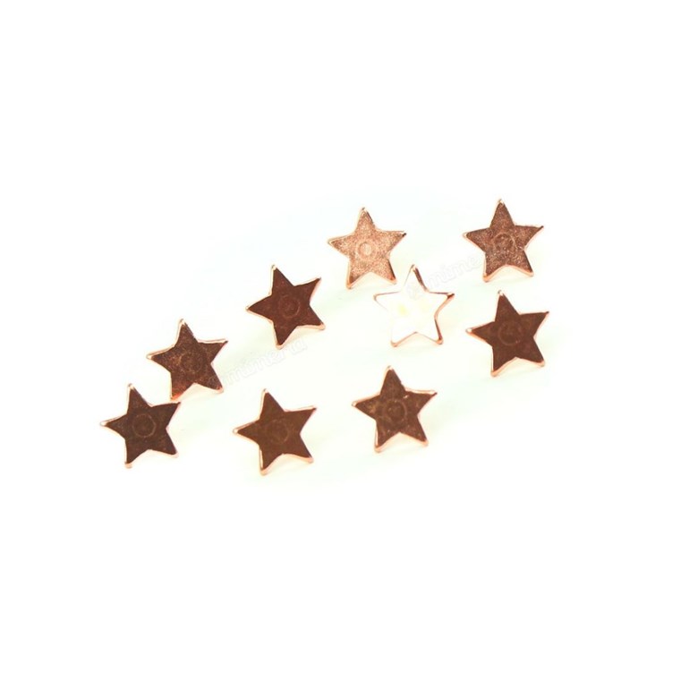 Alfinete Percevejo para Lousa e Quadro Estrela Rosê com 9 Unidades