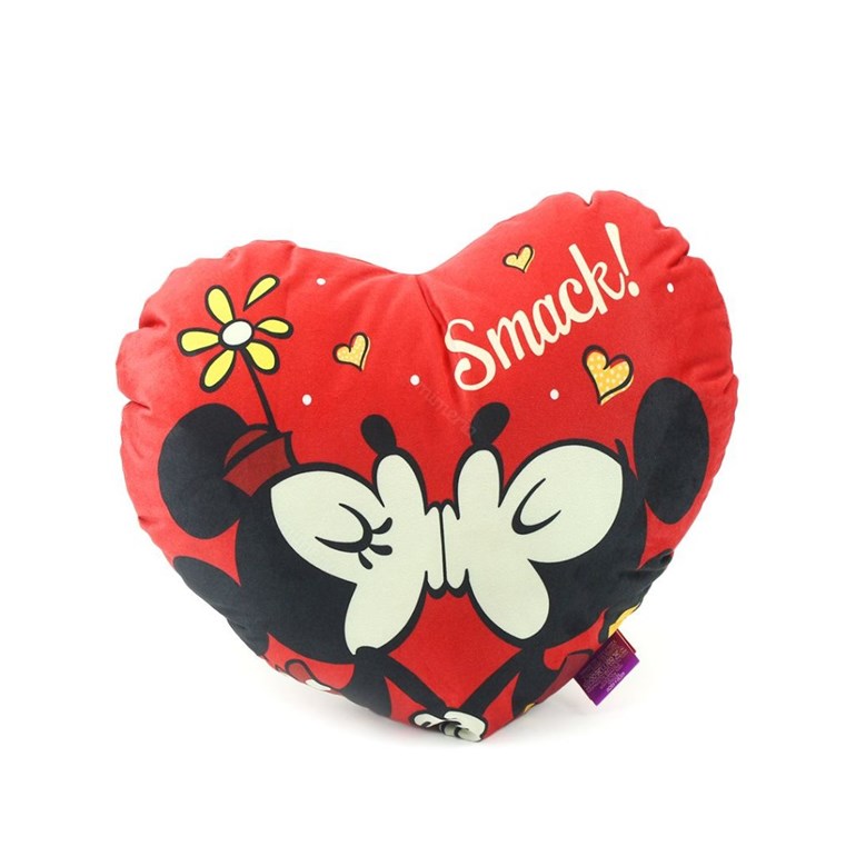 Almofada Coração Mickey e Minnie Fibra