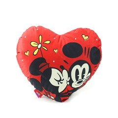 Almofada Coração Mickey e Minnie Fibra