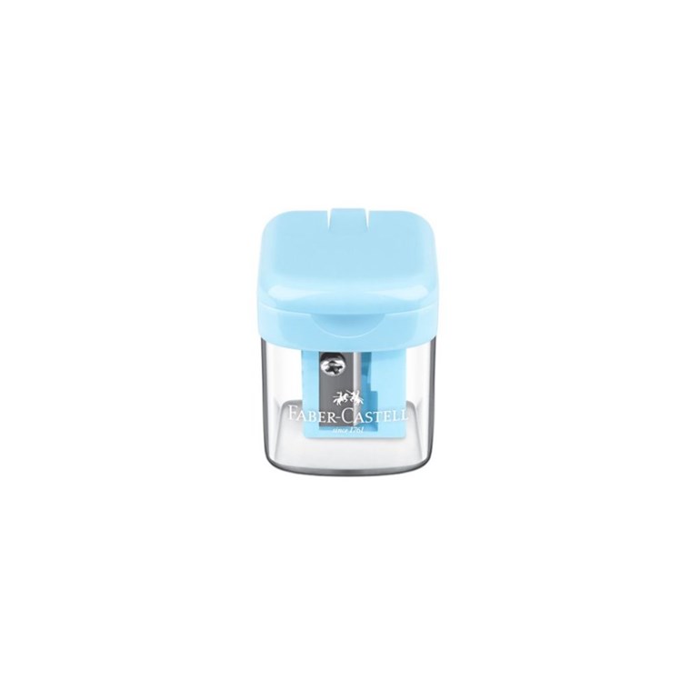 Apontador Faber-Castell com Depósito Mini Box Azul Pastel
