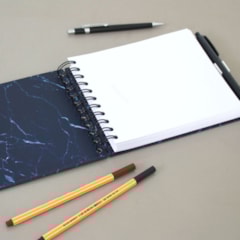 Bloco de Mesa Office com Caneta Mármore Azul