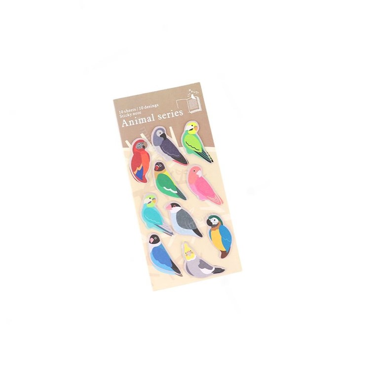 Bloco de Stickers Adesivos Aves Coloridinhas com 10 Itens