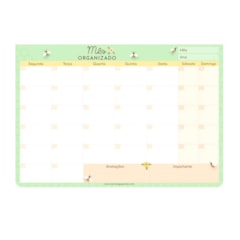 Bloco Planner Mensal Abelhinha
