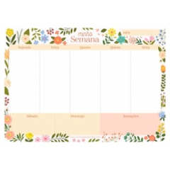 Bloco Planner Semanal Flores