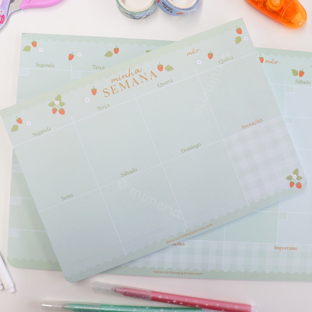 Bloco Planner Semanal Morango