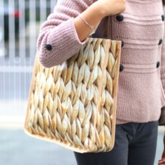 Bolsa Sacola Estampada Palha