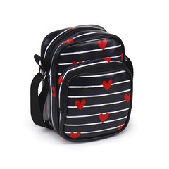 Bolsa Shoulder Bag Coração Listrado