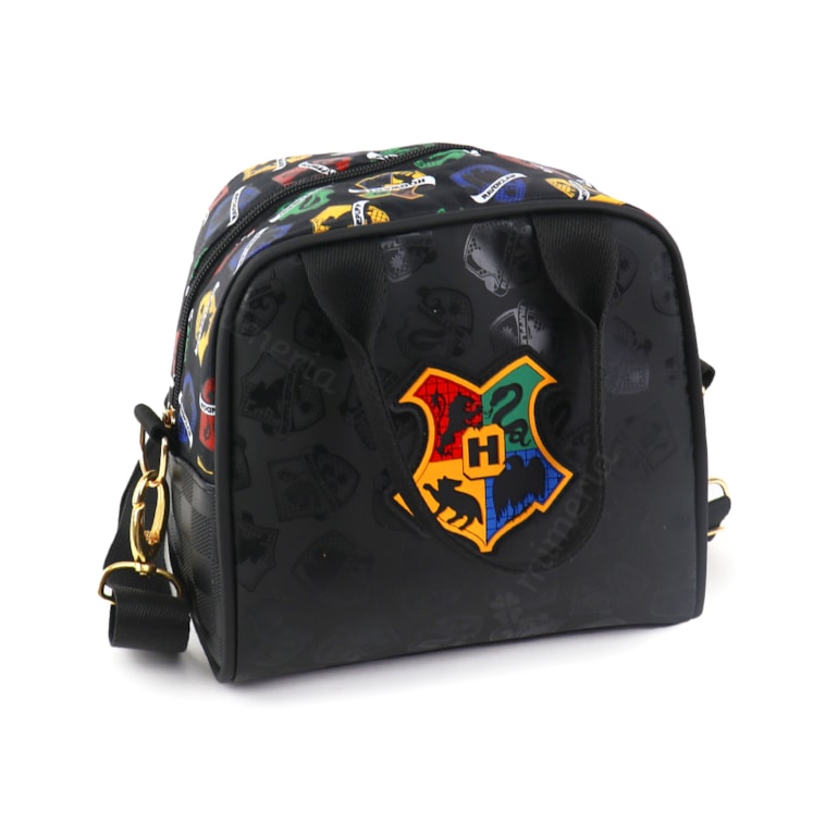 Bolsa Térmica Harry Potter Brasão Hogwarts Preta