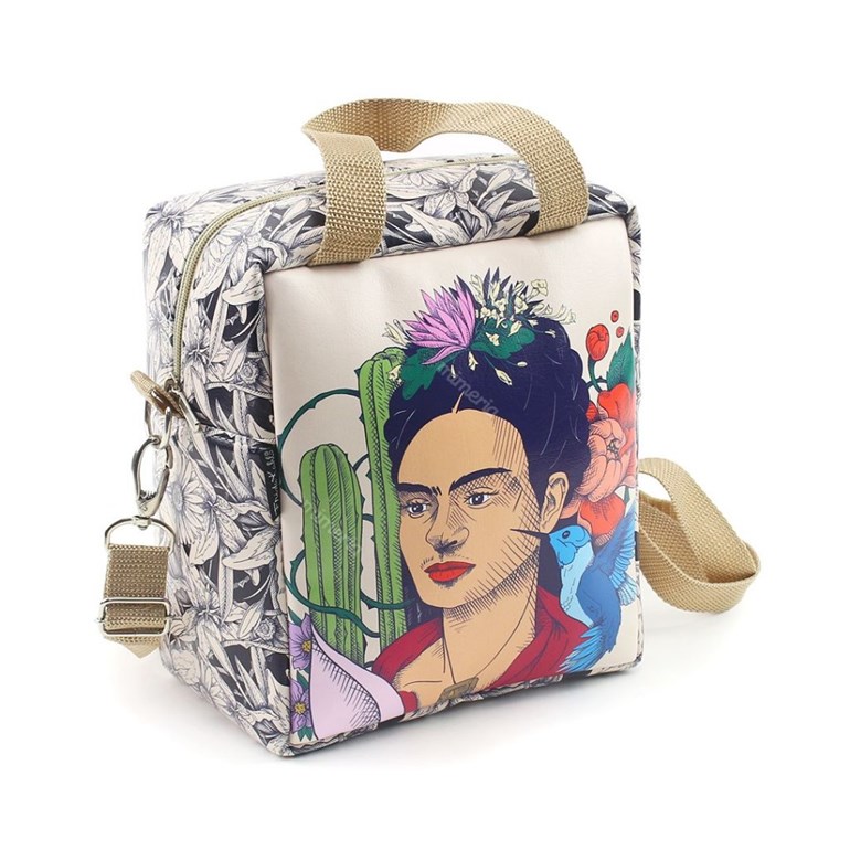 Bolsa Térmica Média Frida Kahlo Cacto e Flor