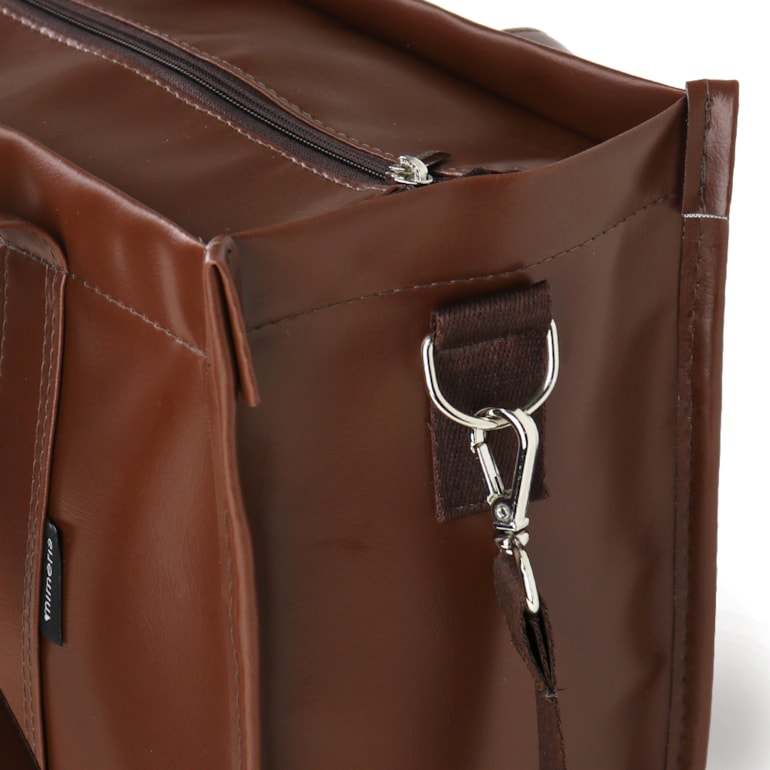 Bolsa Tote Midi com Alça Marrom Cacau