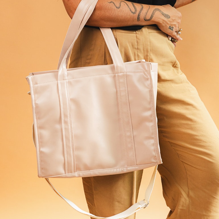 Bolsa Tote Midi com Alça Nude