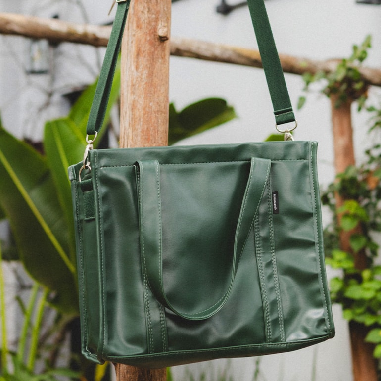 Bolsa Tote Midi com Alça Verde Oliva