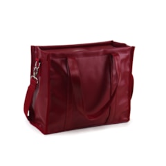 Bolsa Tote Midi com Alça Vermelho Cereja