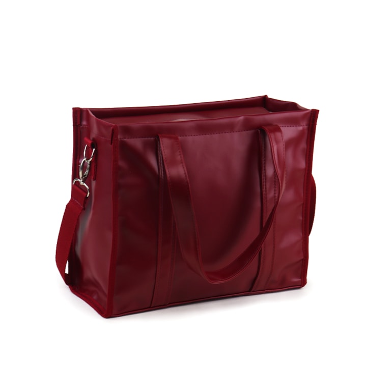 Bolsa Tote Midi com Alça Vermelho Cereja