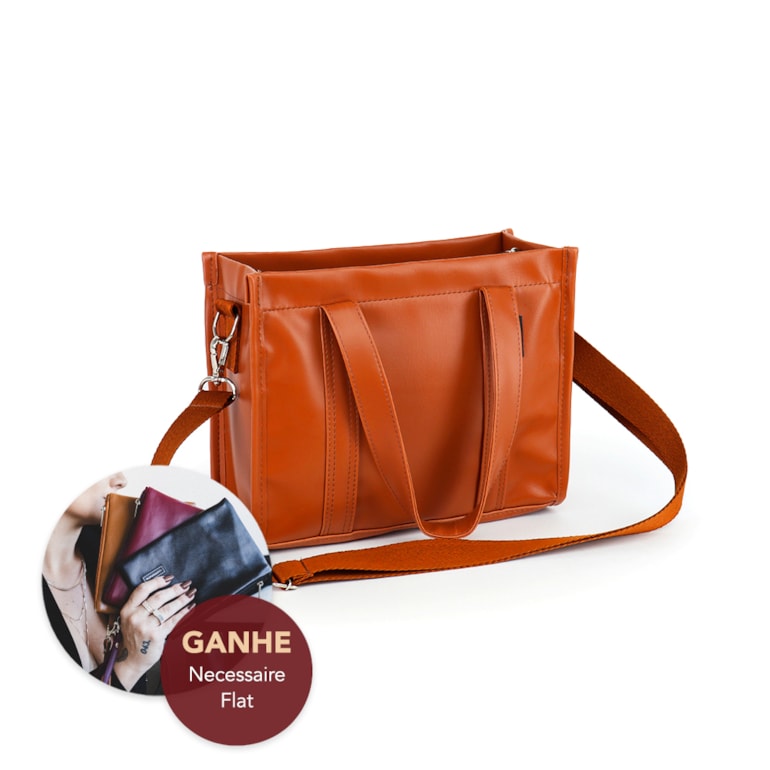 Bolsa Tote Mini com Alça Caramelo