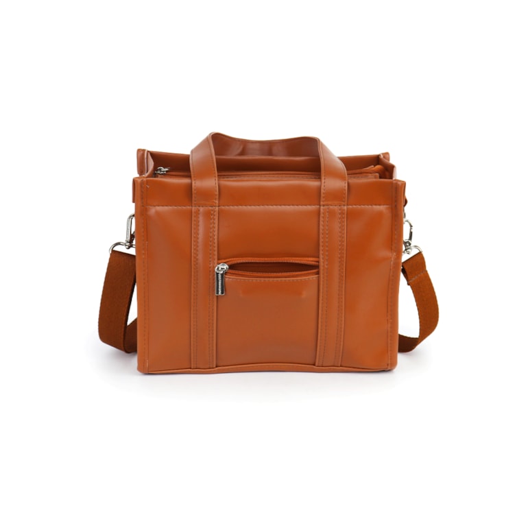 Bolsa Tote Mini com Alça Caramelo