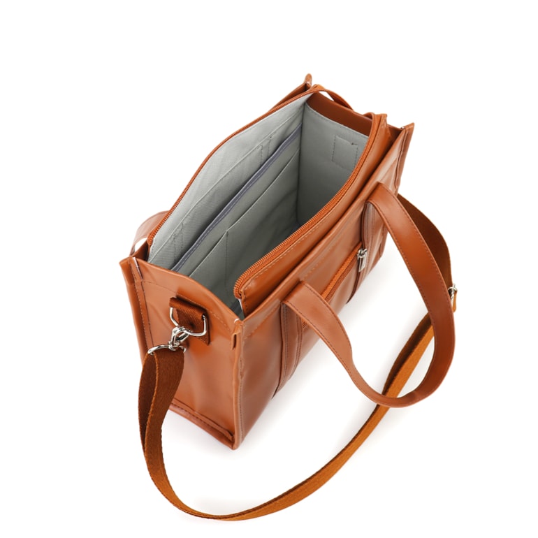Bolsa Tote Mini com Alça Caramelo
