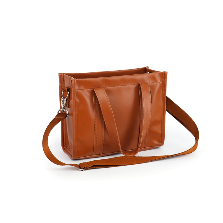 Bolsa Tote Mini com Alça Caramelo