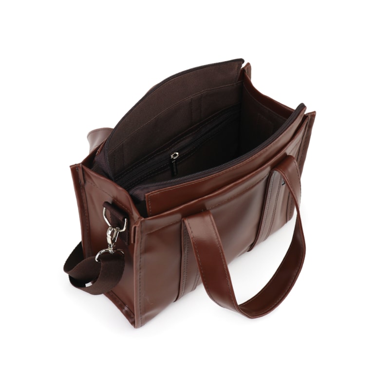 Bolsa Tote Mini com Alça Marrom Cacau