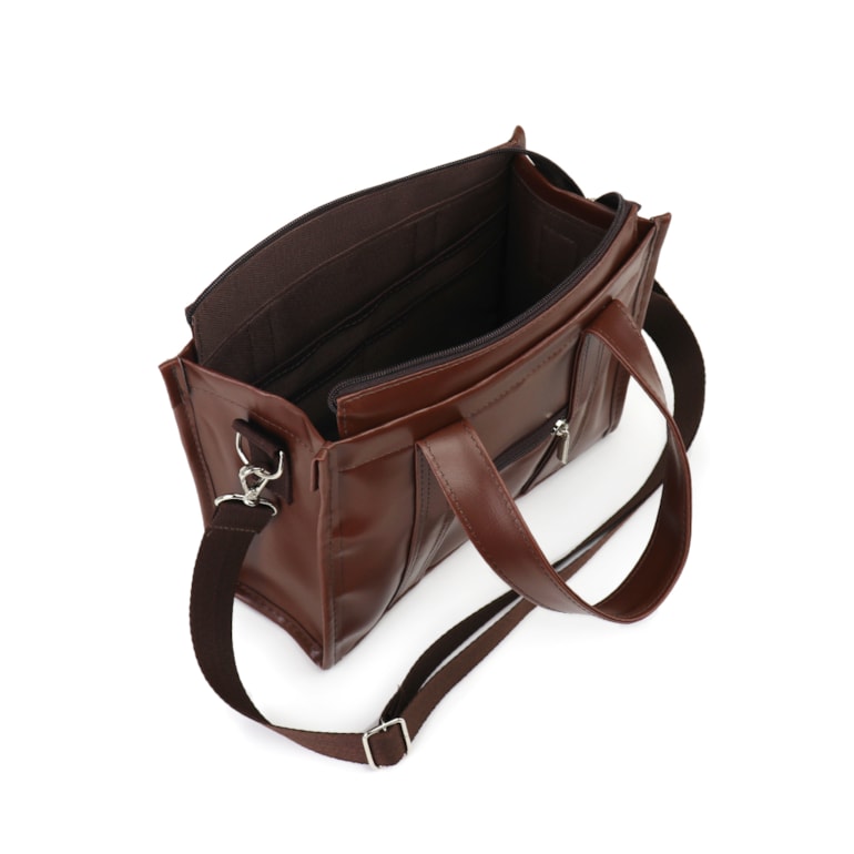 Bolsa Tote Mini com Alça Marrom Cacau