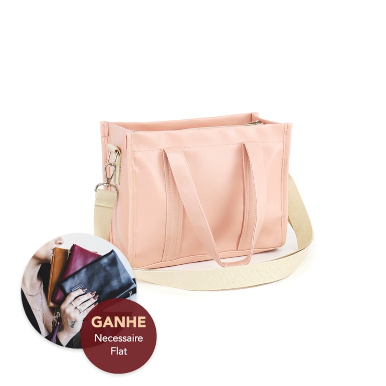 Bolsa Tote Mini com Alça Nude
