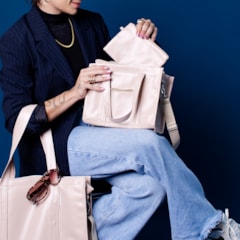 Bolsa Tote Mini com Alça Nude
