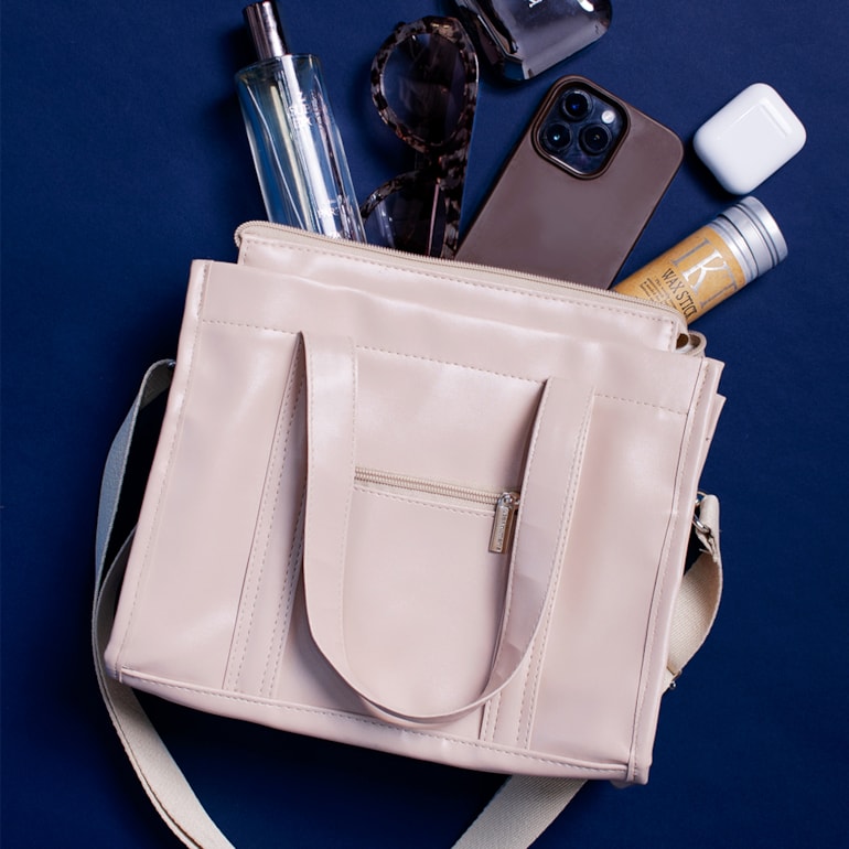 Bolsa Tote Mini com Alça Nude