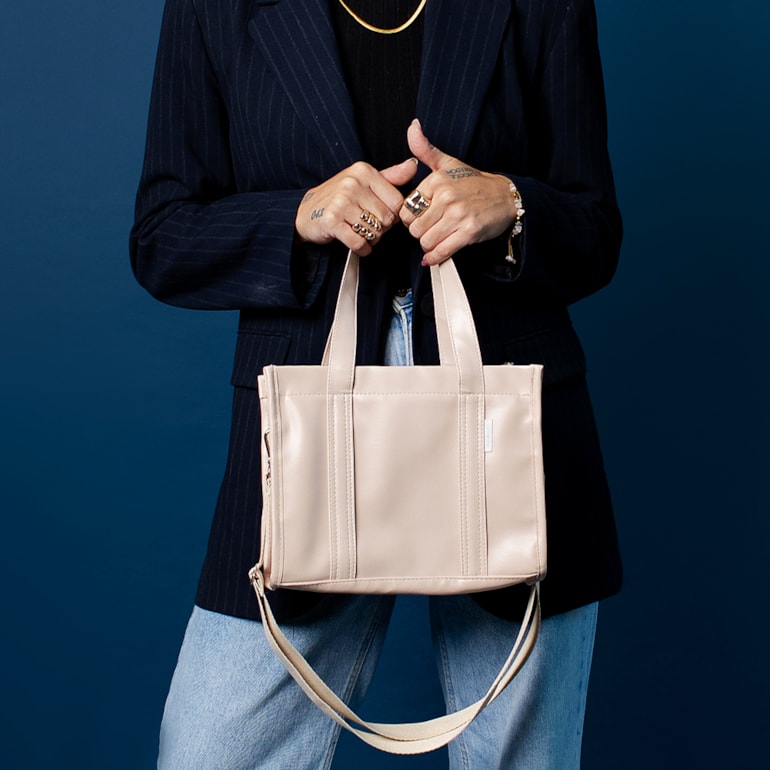 Bolsa Tote Mini com Alça Nude