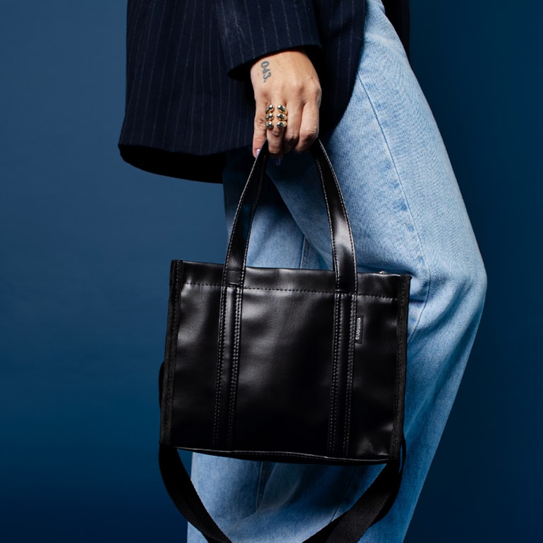 Bolsa Tote Mini com Alça Preta