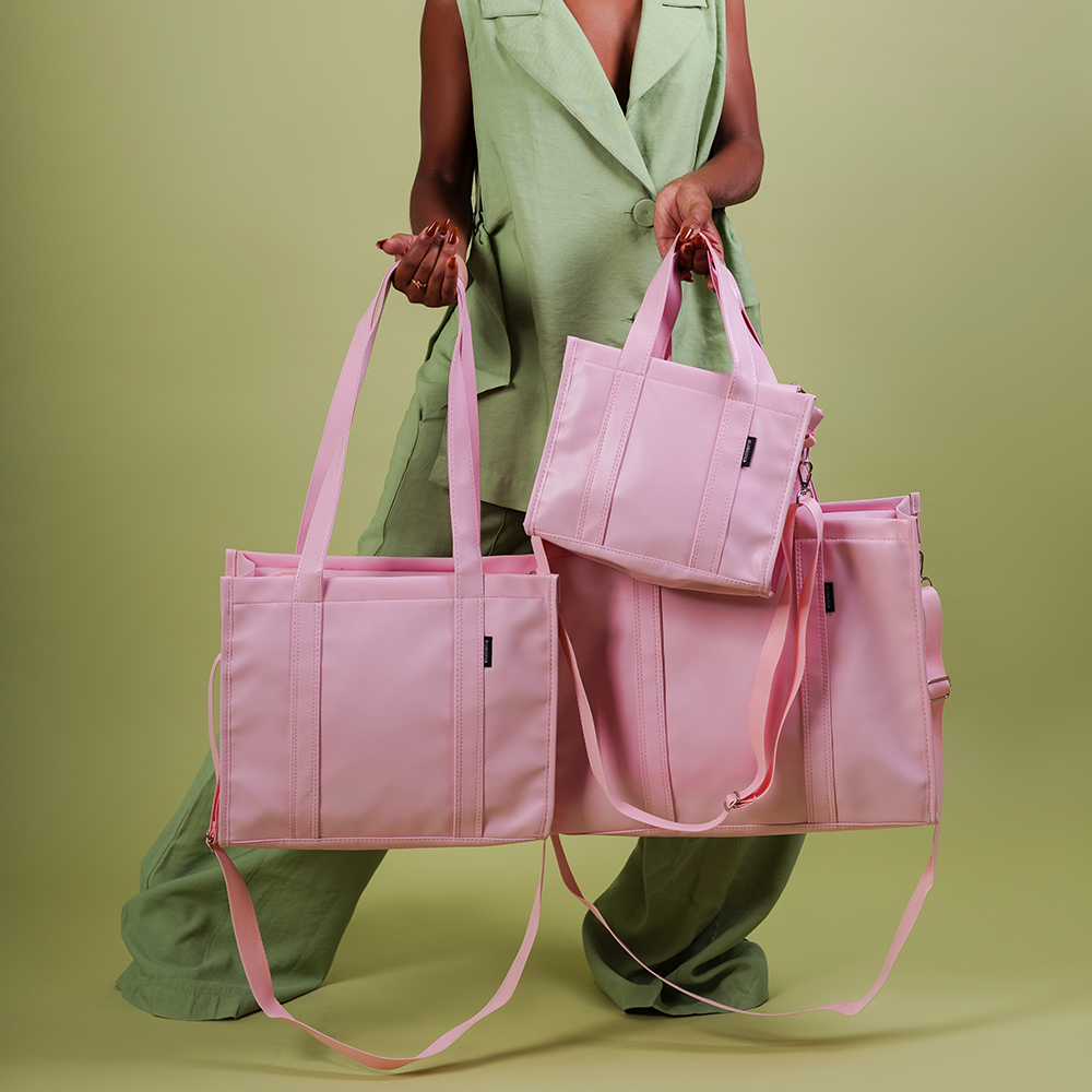 Bolsa Tote Mini com Alça Rosa Yogurte
