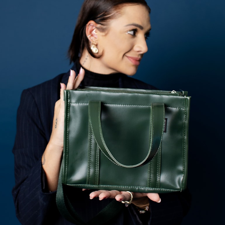 Bolsa Tote Mini com Alça Verde Oliva