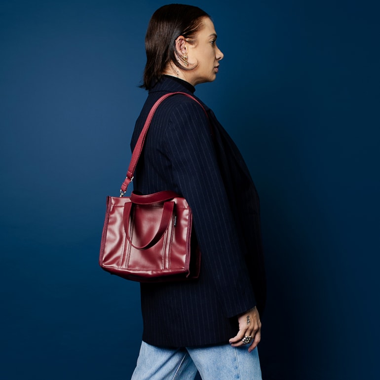 Bolsa Tote Mini com Alça Vermelho Cereja
