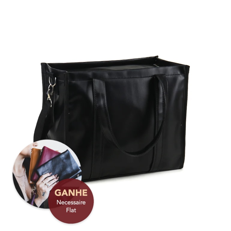 Bolsa Tote Pro Midi com Alça Preta