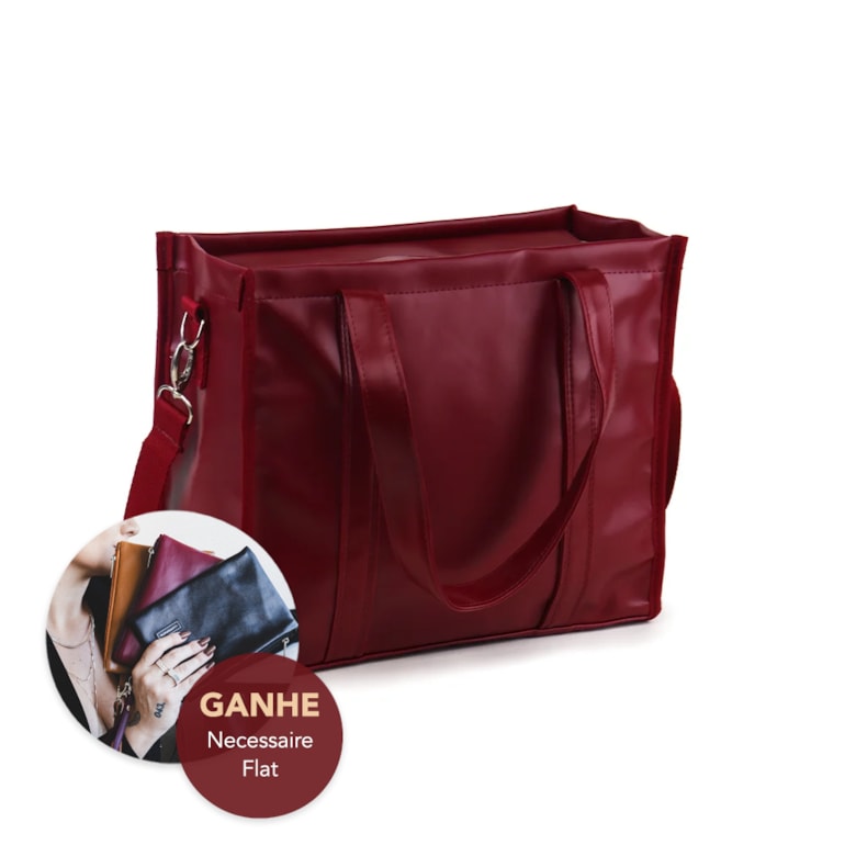Bolsa Tote Pro Midi com Alça Vermelho Cereja