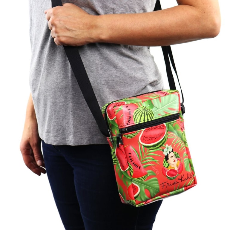 Bolsa Transversal Shoulder Bag Frida Kahlo Pitaia e Melancia Vermelha