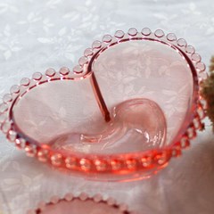 Bowl Coração de Cristal de Chumbo Pearl Rosa Grande