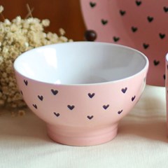 Bowl de Cerâmica Corações Rosa