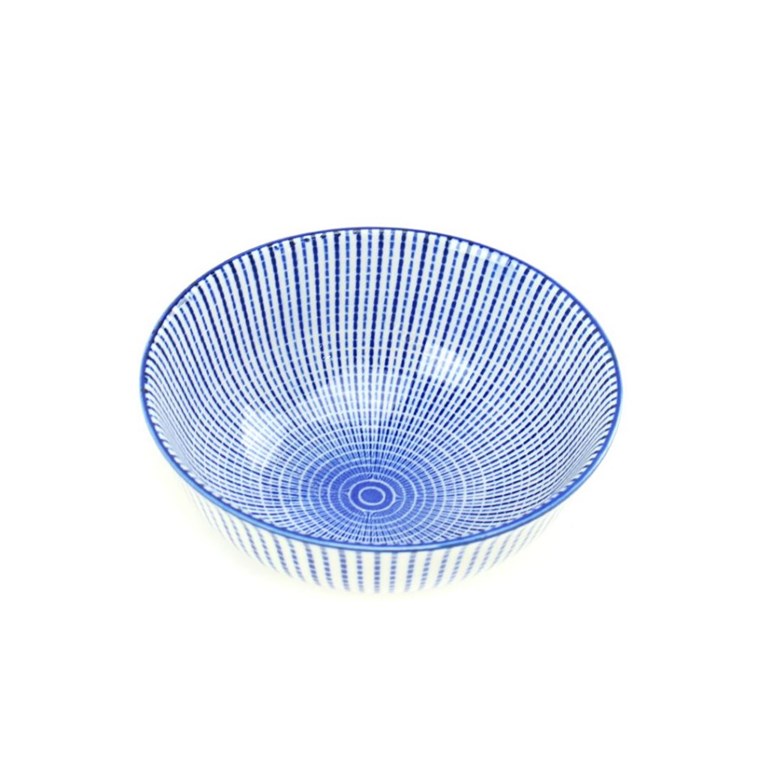 Bowl de Cerâmica Estampado Linhas Azul Pequeno