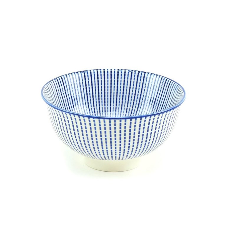 Bowl de Cerâmica Estampado Linhas Azul Pequeno