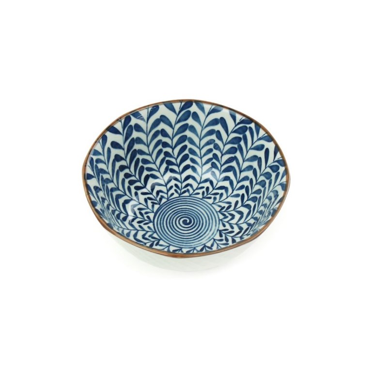 Bowl de Cerâmica Folhas Azul Pequeno