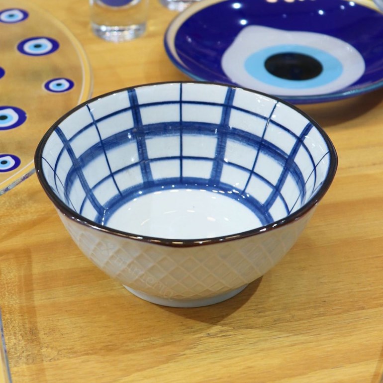 Bowl de Cerâmica Listrado Azul Pequeno