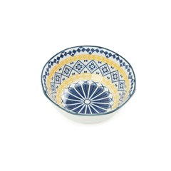 Bowl de Cerâmica Mandala Azul e Amarela Pequeno