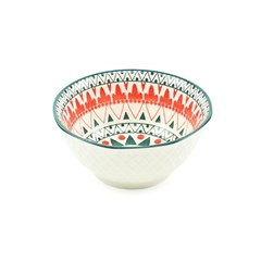 Bowl de Cerâmica Tribal Verde e Vermelho Pequeno