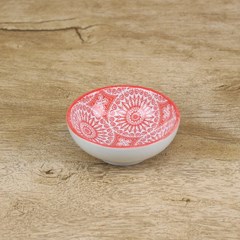 Bowl Oriental Estampado Mandalas Laranja Pequeno