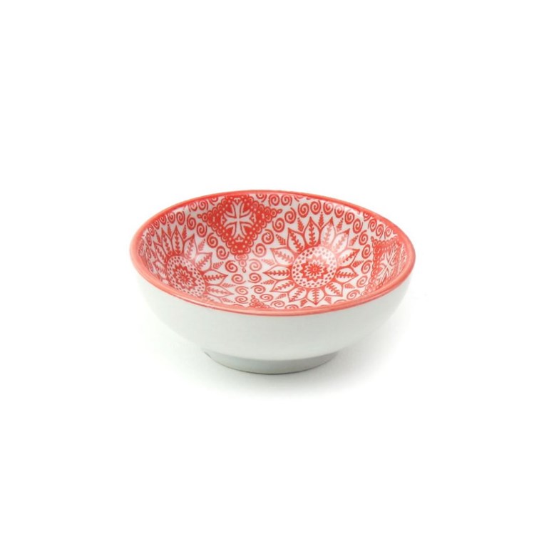 Bowl Oriental Estampado Mandalas Laranja Pequeno
