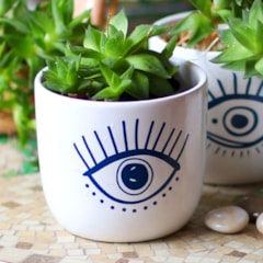 Cachepô em Porcelana Olho Azul