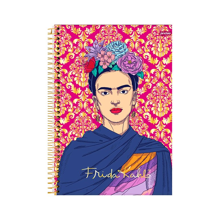Caderno Colegial Frida Kahlo Pattern 80 Folhas