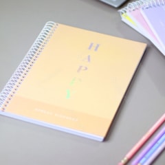Caderno Colegial Happy Laranja 80 Folhas